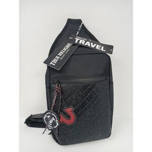 True Religion Yara Horseshoe Unisex Black YETA 2.0 Crossbody Sling Bag - NEW